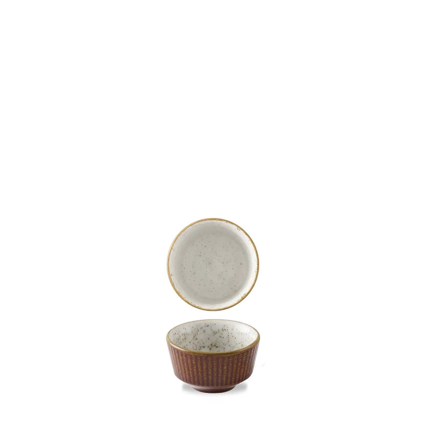 Churchill Cinnamon Brown Kochi dipkommetje 57 ml – klein porseleinen sauskommetje voor restaurants