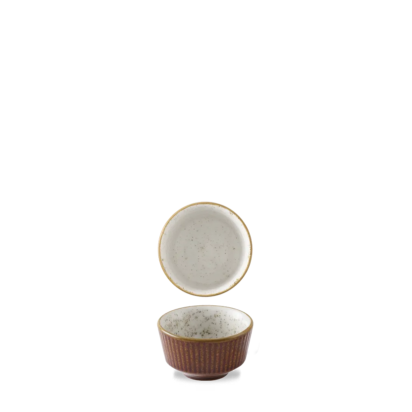 Churchill Cinnamon Brown Kochi dipkommetje 110 ml – porseleinen sauskommetje voor horeca