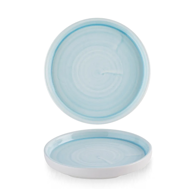 Churchill Stonecast Canvas Breeze bord met rand Ø 15,7 cm – klein lichtblauw bord voor horeca