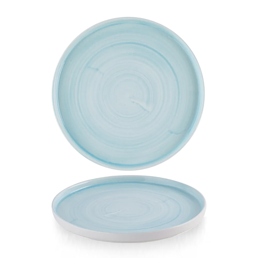 Churchill Stonecast Canvas Breeze bord met rand Ø 26 cm – groot lichtblauw bord voor horeca