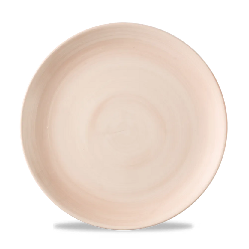 Churchill Stonecast Canvas Coral coupebord Ø 26 cm – gespikkeld porseleinen bord voor horeca