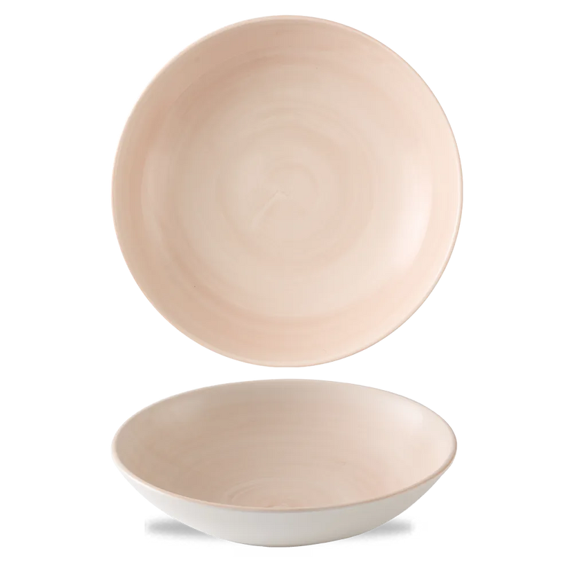 Churchill Stonecast Canvas Coral coupekom Ø 24,8 cm – gespikkelde porseleinen kom voor restaurants