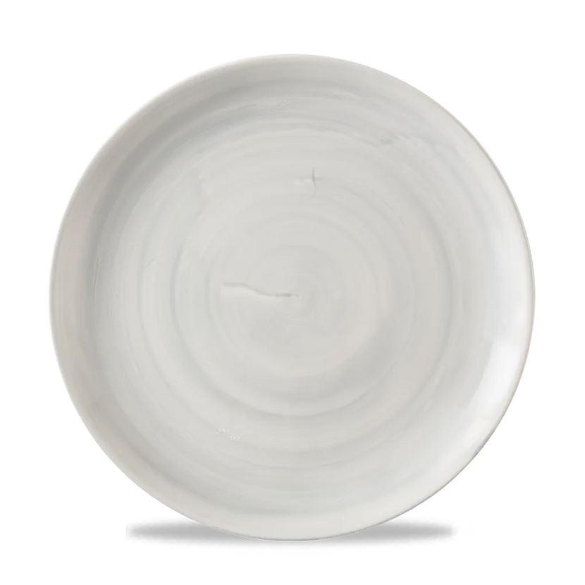 Churchill Stonecast Canvas Grey coupebord Ø 26 cm – gespikkeld porseleinen bord voor horeca