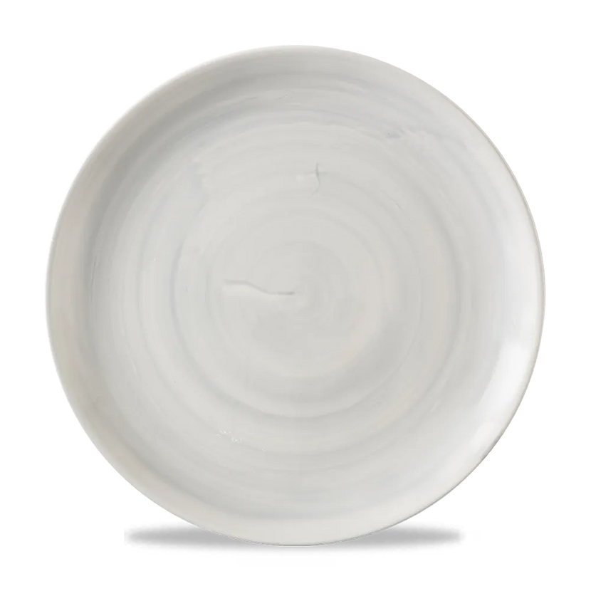 Churchill Stonecast Canvas Grey coupebord Ø 28,8 cm – gespikkeld porseleinen bord voor restaurants