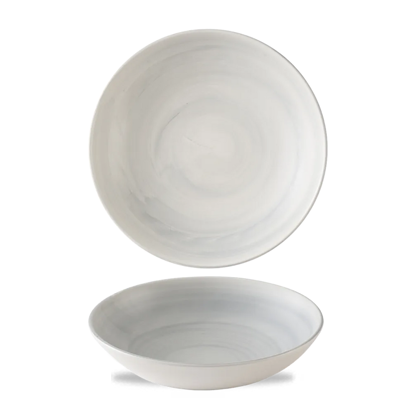Churchill Stonecast Canvas Grey coupekom Ø 18,2 cm – gespikkelde porseleinen kom voor horeca