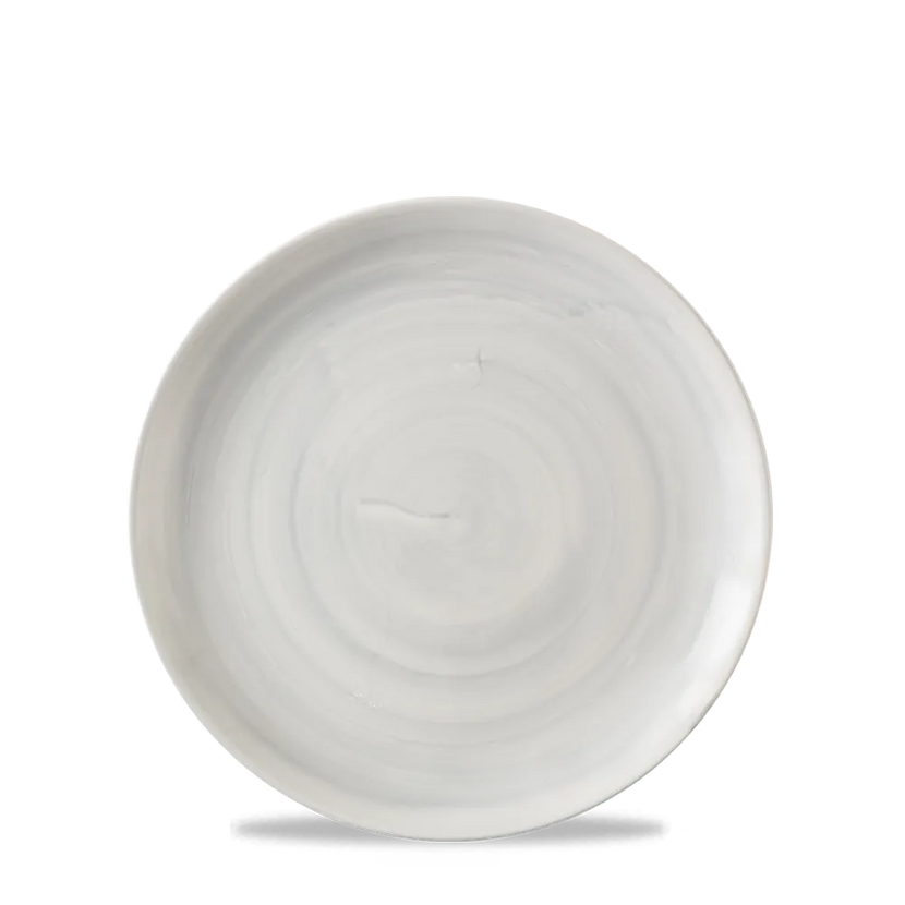 Churchill Stonecast Canvas Grey coupebord Ø 16,5 cm – gespikkeld porseleinen bord voor horeca