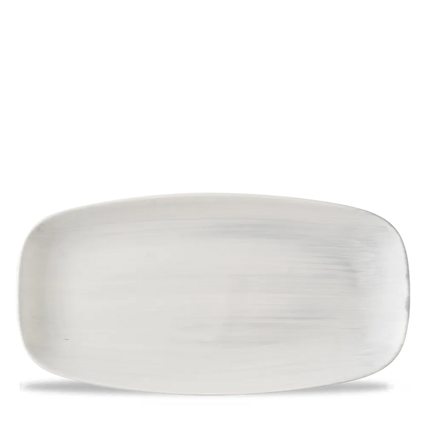 Churchill Stonecast Canvas Grey ovaal chef's bord 29,8x15,3 cm – porseleinen bord voor horeca