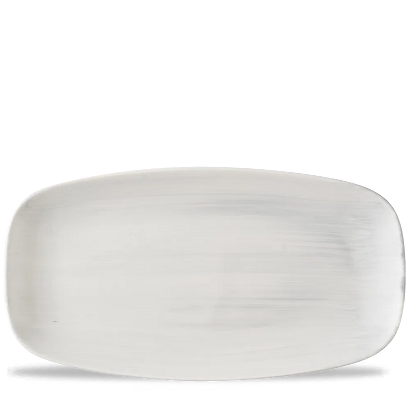 Churchill Stonecast Canvas Grey ovaal chef's bord 35,5x18,9 cm – porseleinen bord voor fine dining