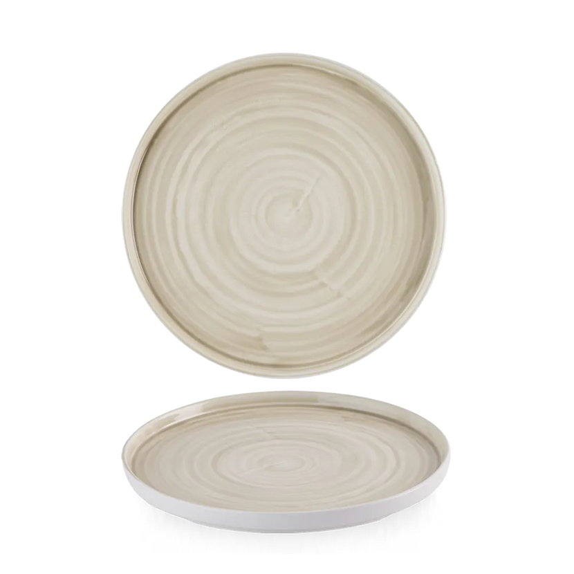 Churchill Stonecast Canvas Natural bord met rand Ø 21 cm – naturel bord voor restaurants