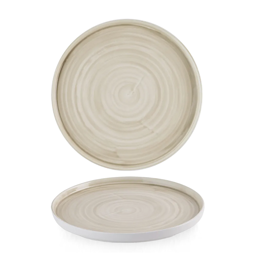 Churchill Stonecast Canvas Natural bord met rand Ø 26 cm – groot naturel bord voor horeca