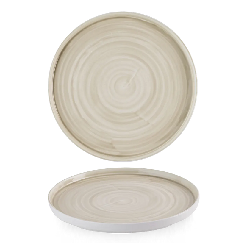 Churchill Stonecast Canvas Natural bord met rand Ø 27,5 cm – extra groot naturel bord voor restaurants
