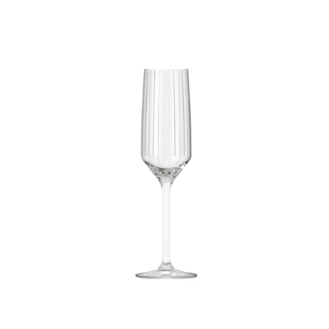 Royal Leerdam Carré Optics champagneflute 225 ml – geoptiekte flute voor champagne