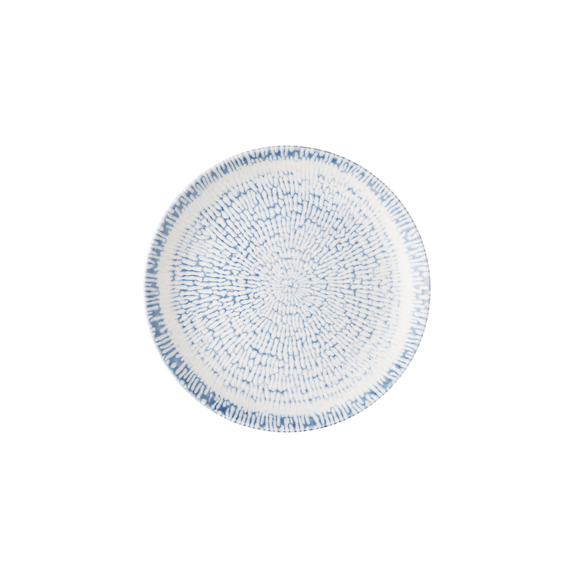 Churchill Cascade Indigo coupebord 21,7 cm – indigoblauw porseleinen bord voor voorgerechten