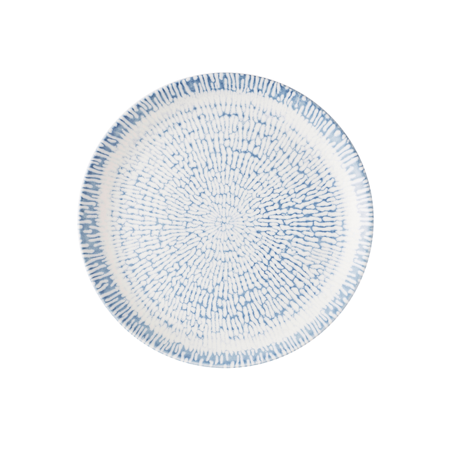 Churchill Cascade Indigo coupebord 28,8 cm – indigoblauw porseleinen bord voor hoofdgerechten