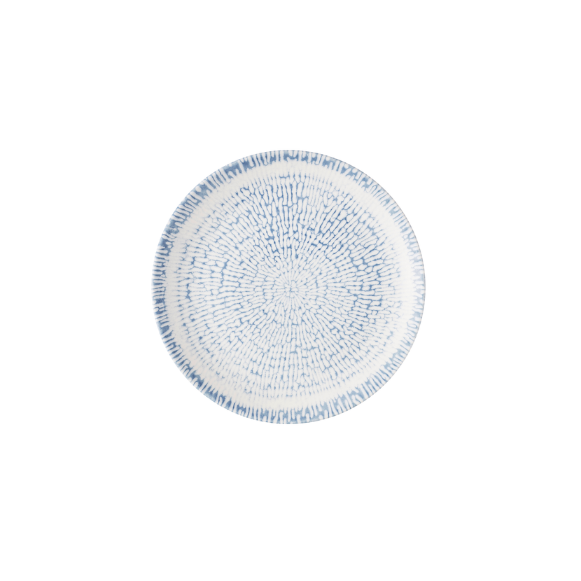 Churchill Cascade Indigo coupebord 26 cm – indigoblauw porseleinen bord voor fine dining