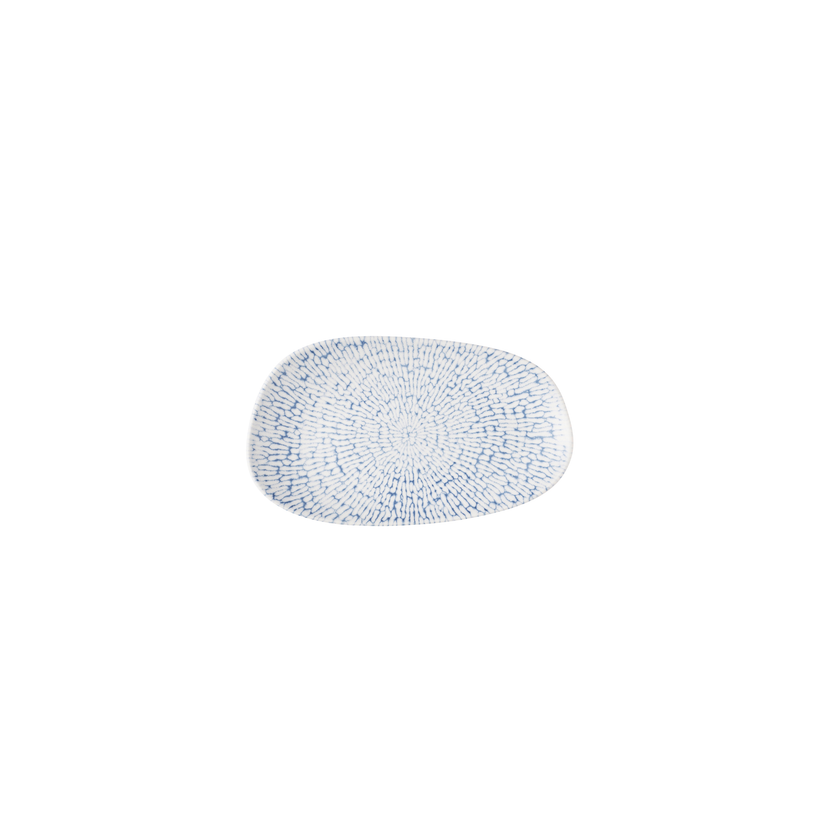 Churchill Cascade Indigo ovaal bord 22 x 13 cm – indigoblauw porseleinen bord voor voorgerechten en tapas