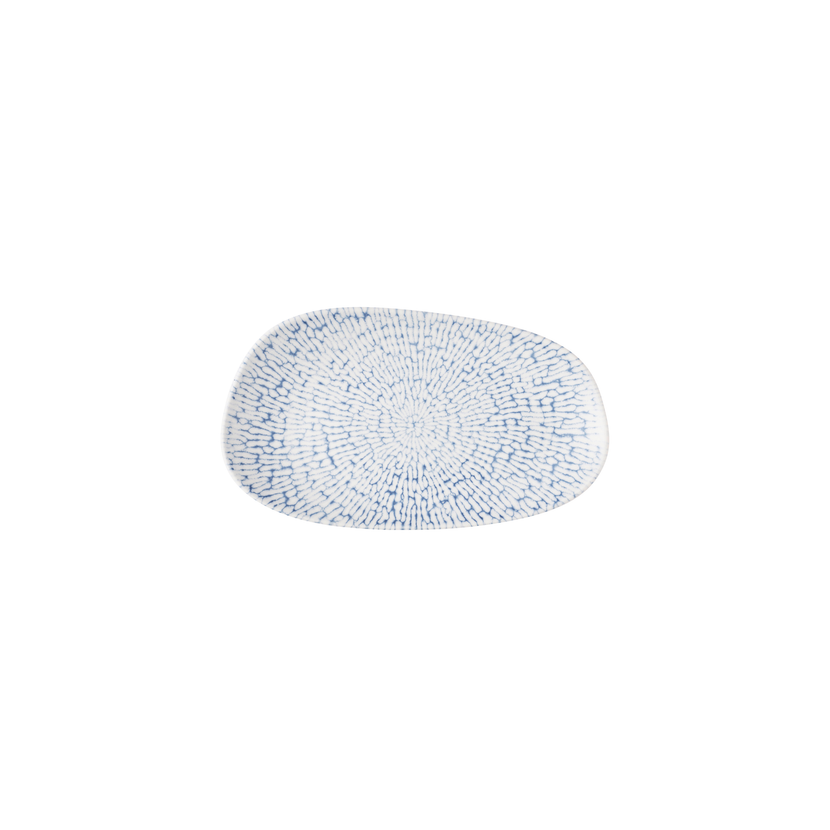 Churchill Cascade Indigo ovaal bord 26 x 15 cm – indigoblauw porseleinen bord voor hoofdgerechten