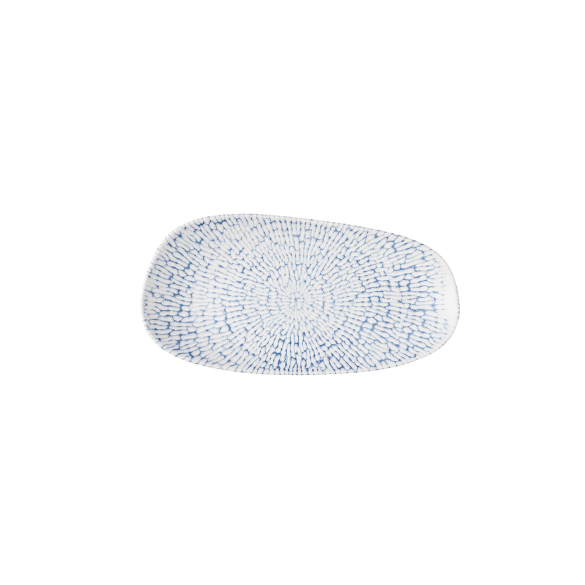 Churchill Cascade Indigo ovaal bord 35 x 15 cm – indigoblauw porseleinen serveerbord voor de horeca