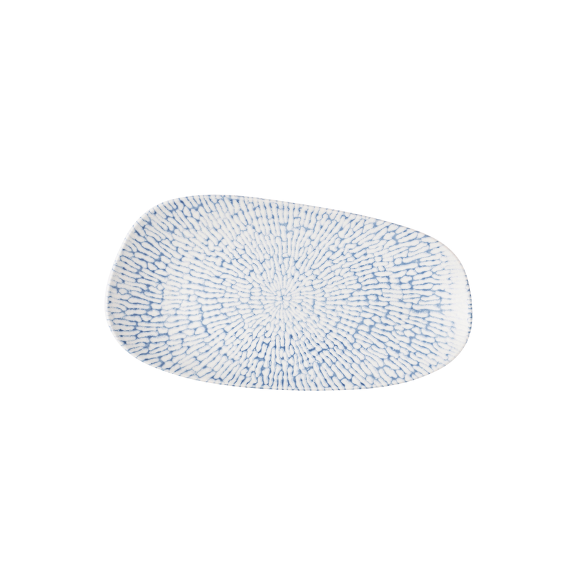 Churchill Cascade Indigo ovaal bord 35 x 18,5 cm – indigoblauw porseleinen serveerbord voor de horeca