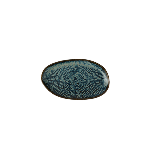 Churchill Cascade saffierblauw ovaal bord 26 x 20 cm – reactief geglazuurd bord voor hoofdgerechten
