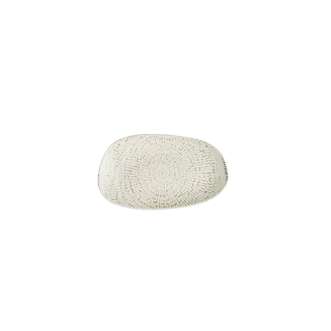 Churchill Cascade Taupe ovaal bord 22 x 13 cm – taupe porseleinen bord voor voorgerechten en tapas