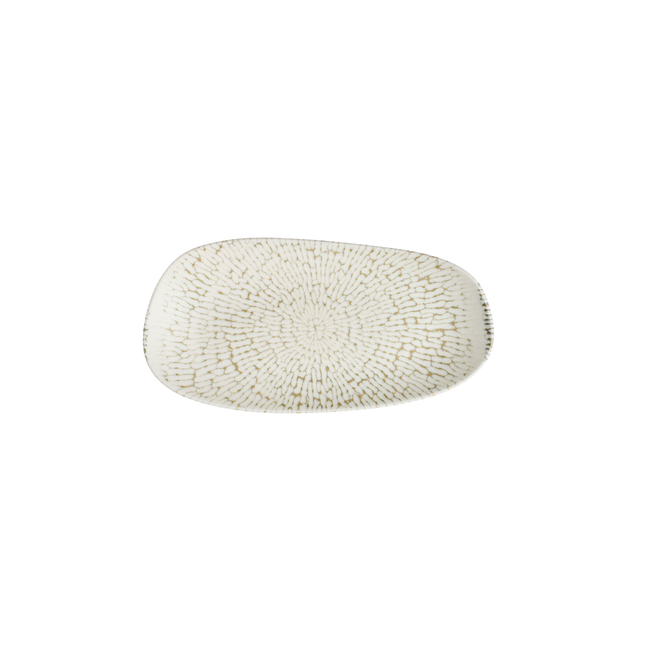 Churchill Cascade Taupe ovaal bord 35 x 15 cm – taupe porseleinen serveerbord voor de horeca