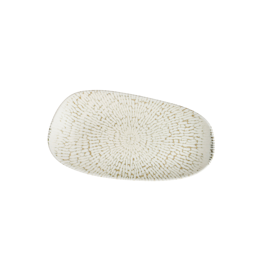 Churchill Cascade Taupe ovaal bord 35 x 18,5 cm – taupe porseleinen serveerbord voor de horeca