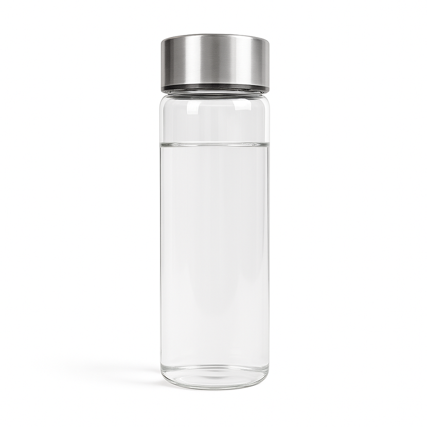 APS Ginza waterfles 500 ml detail - glazen fles met metalen dop