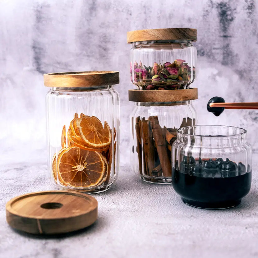 APS condimentenpot 650 ml - glazen pot met deksel voor toppings en garnituur