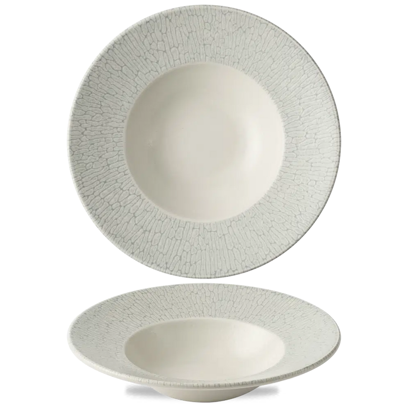 Churchill Delta Grey kom met brede rand Ø 28 cm – grijs stoneware kom voor buffetten en hotels