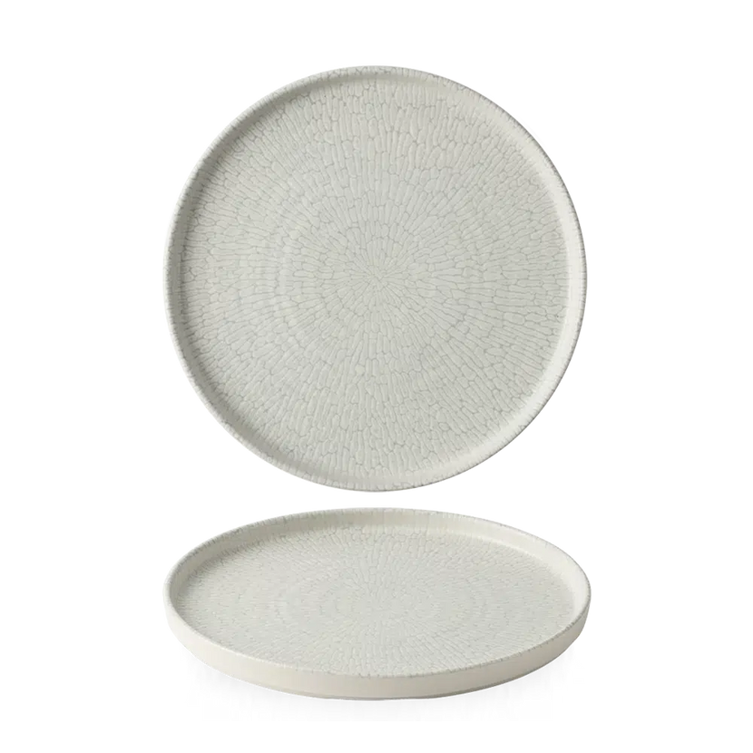 Churchill Delta Grey bord met opstaande rand Ø 21 cm – grijs stoneware bord voor restaurants