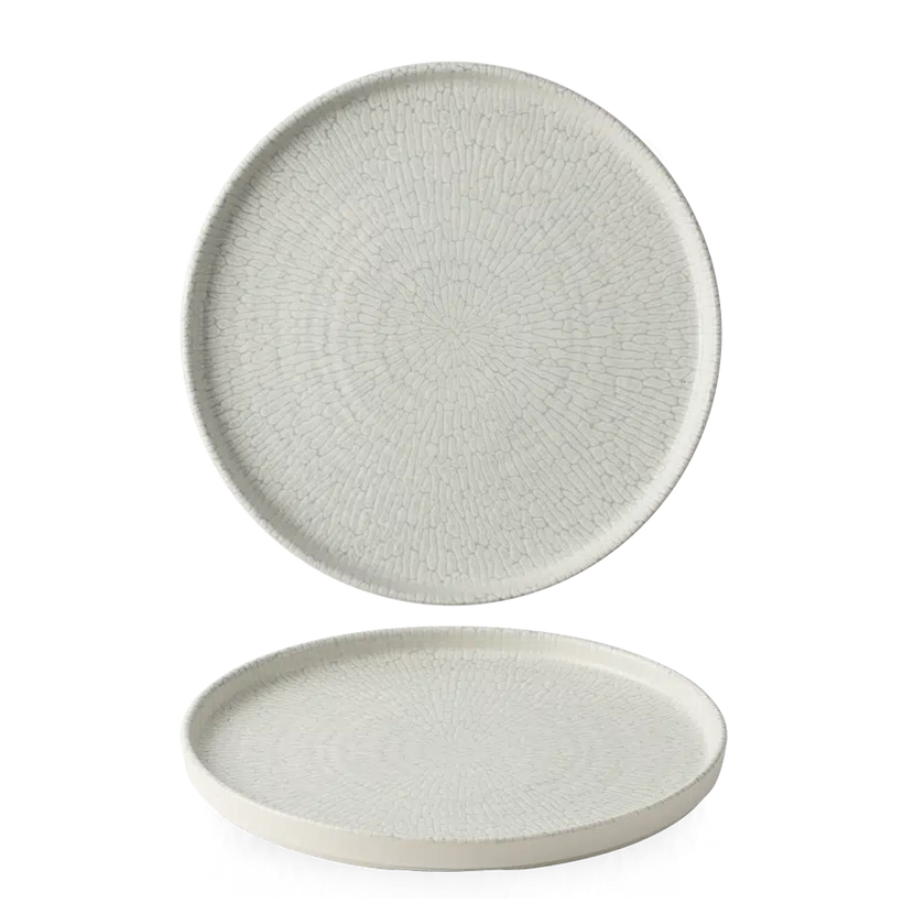 Churchill Delta Grey bord met opstaande rand Ø 26 cm – grijs stoneware bord voor horeca en hotels