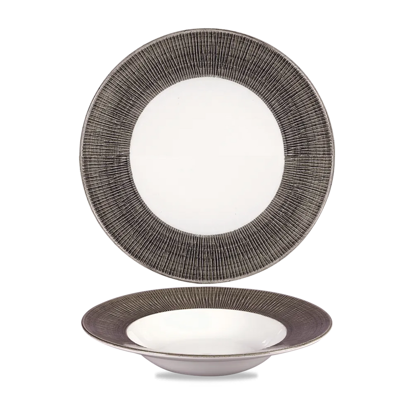 Churchill Bamboo Spinwash Dusk kom brede rand 24 cm – keramische pastakom voor restaurants