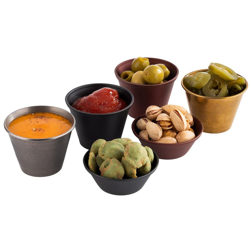 APS dipschaaltjes zwart - kleine sausbakjes voor borrelhapjes en buffet