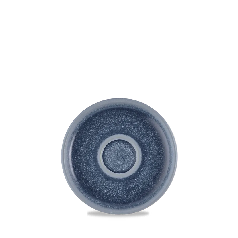 Churchill Emerge Oslo Blue schotel Ø 12 cm – blauwe schotel voor espressokopjes in horeca