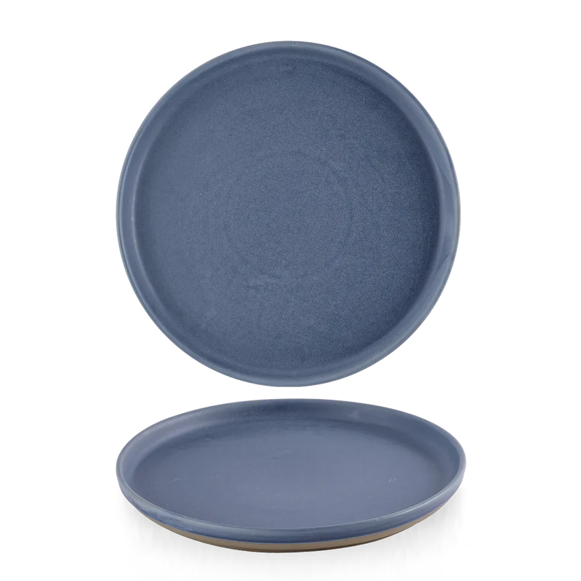 Churchill Emerge Oslo Blue bord met rand Ø 26 cm – groot blauw bord voor restaurants