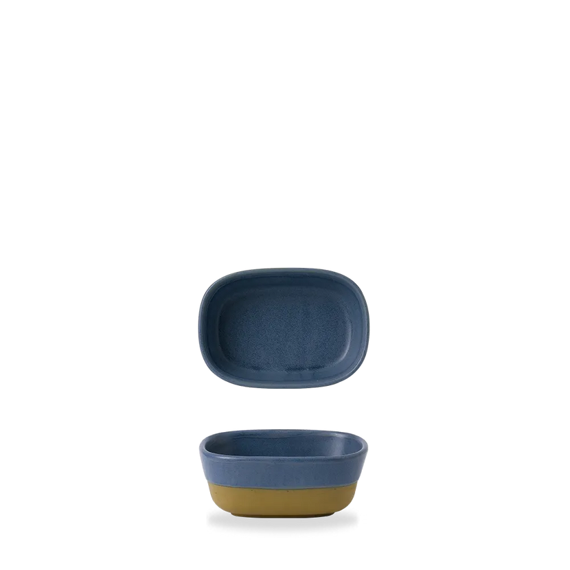 Churchill Emerge Oslo Blue schaal 12 x 8,8 cm – blauwe keramische serveerschaal voor tapas