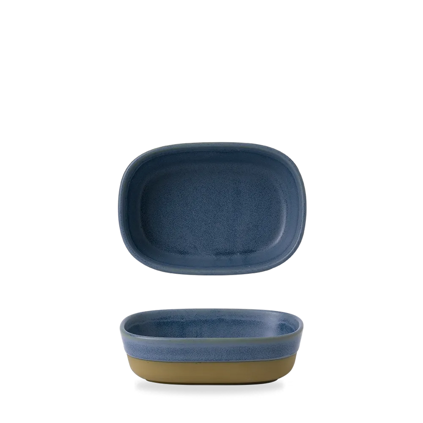 Churchill Emerge Oslo Blue schaal 17,3 x 11,9 cm – blauwe keramische schaal voor de horeca