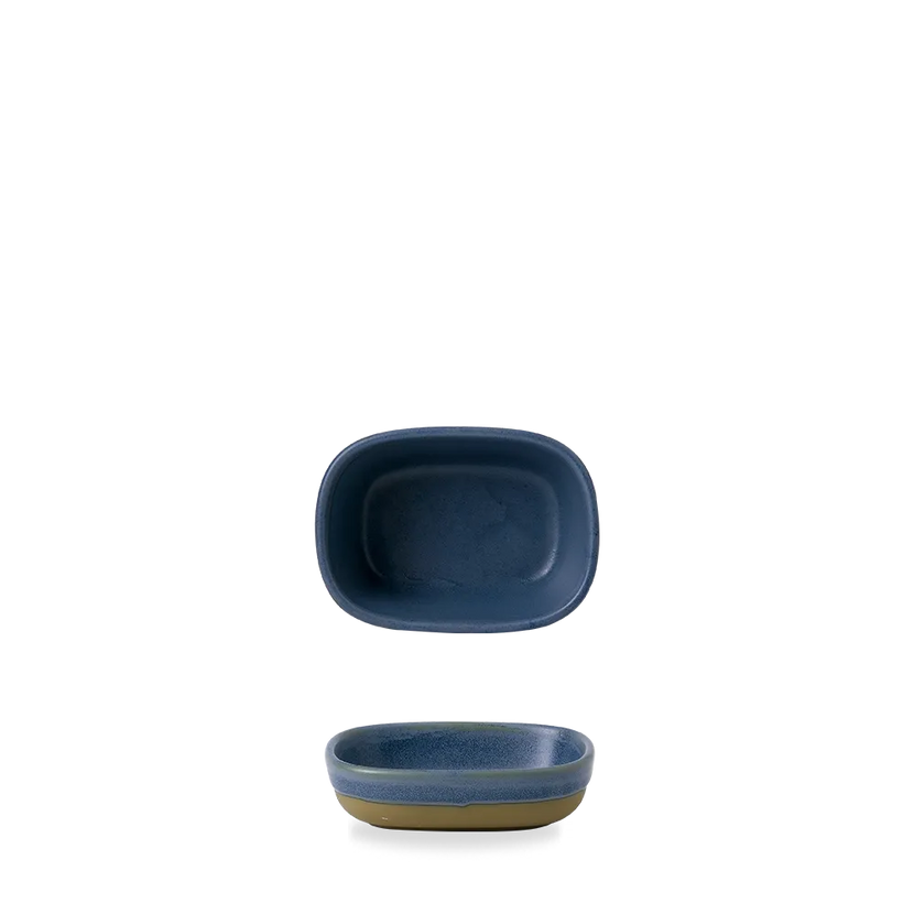 Churchill Emerge Oslo Blue dienblad 12 x 9 cm – klein blauw keramisch serveerbakje