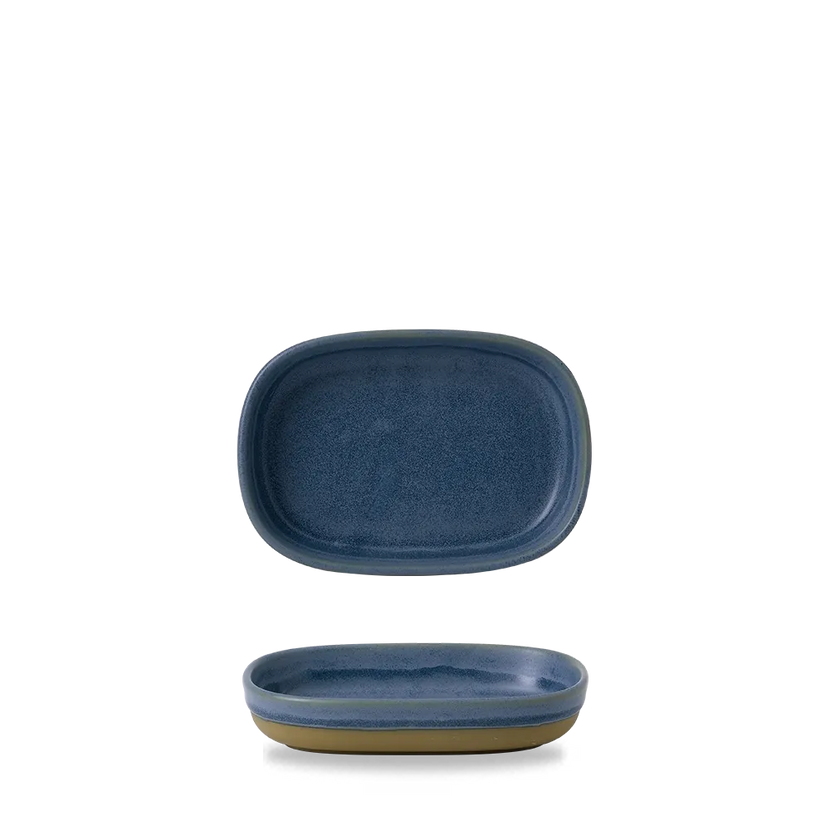 Churchill Emerge Oslo Blue dienblad 17,3 x 11,9 cm – blauwe keramische serveerschaal