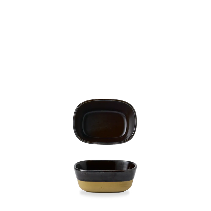Churchill Emerge Cinnamon Brown schaal 12 x 8,8 cm – bruine keramische serveerschaal voor tapas