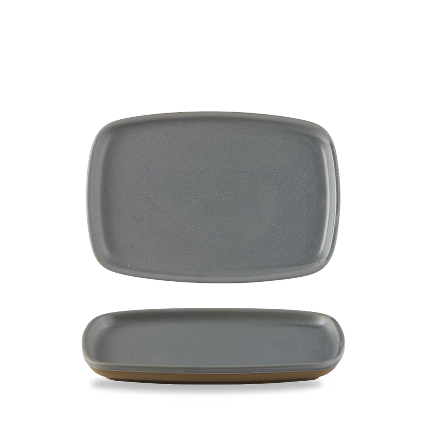 Churchill Emerge Seattle Grey langwerpig bord 22 x 15 cm – grijs keramisch serveerbord