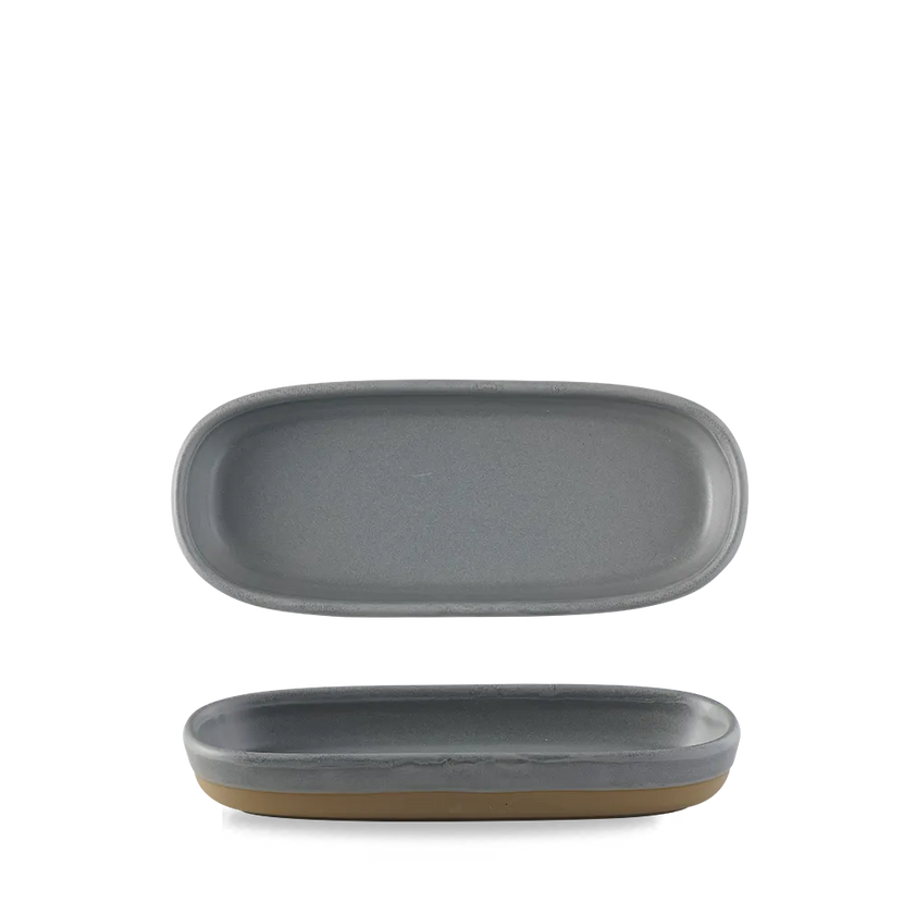 Churchill Emerge Seattle Grey dienblad 23,3 x 10 cm – langwerpige grijze keramische schaal