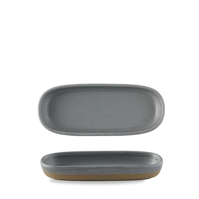 Churchill Emerge Seattle Grey dienblad 23,3 x 10 cm – langwerpige grijze keramische schaal