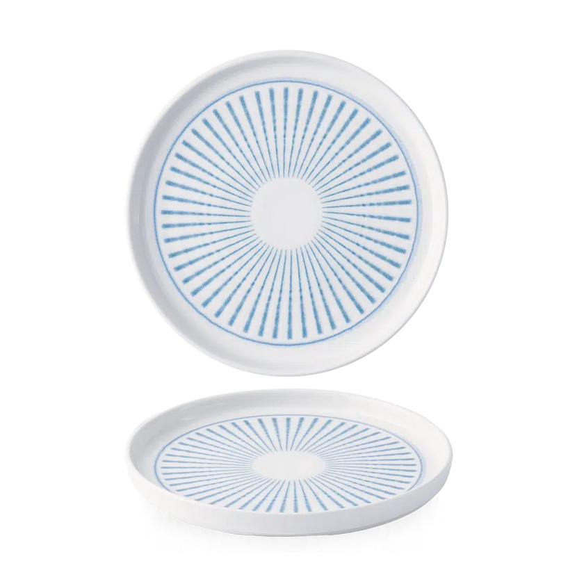 Churchill Era Blue bord met opstaande rand Ø 21 cm – blauw stoneware bord voor restaurants