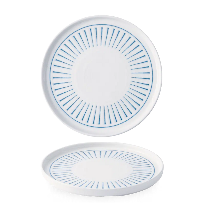 Churchill Era Blue bord met opstaande rand Ø 26 cm – blauw stoneware bord voor hotels en horeca