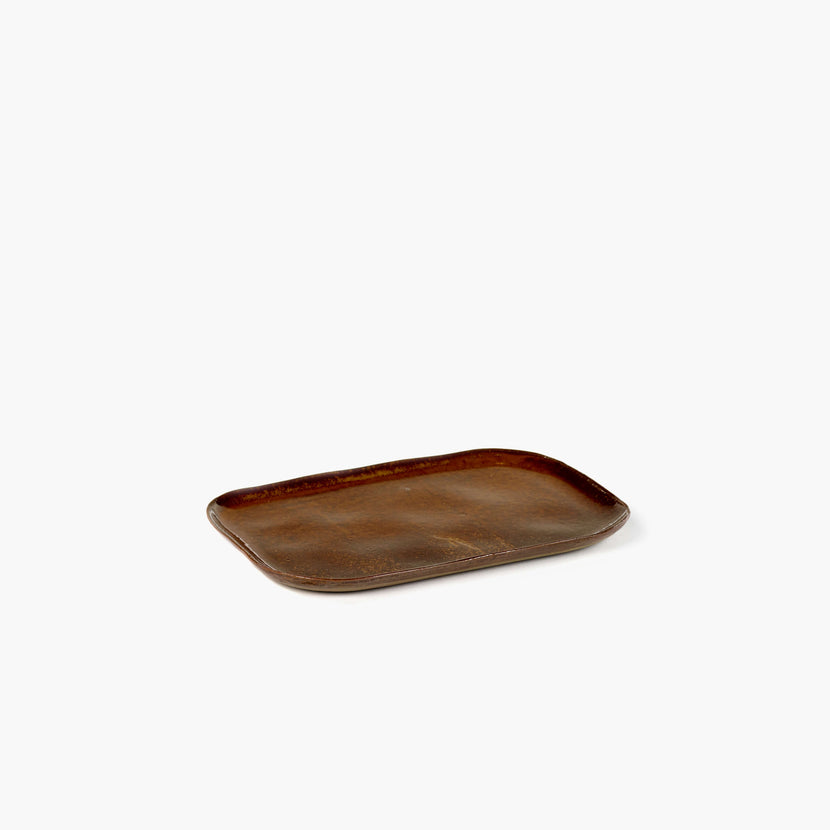 Plate Rectangular N°2 L Ocher/Brown 8/box – Serax