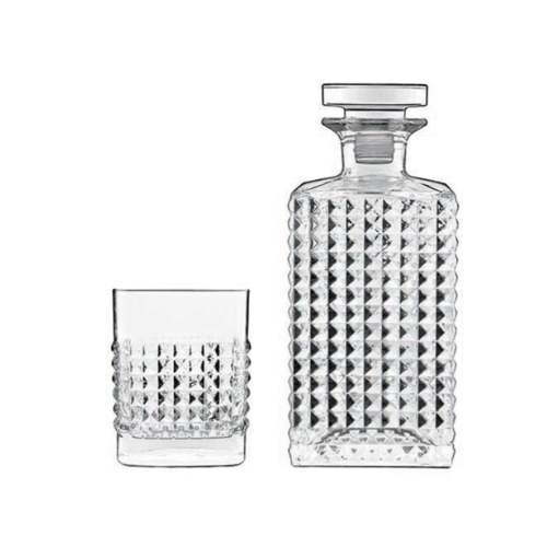 Luigi Bormioli Elixir Whiskey set 5-delig – karaf met whiskyglazen voor restaurants