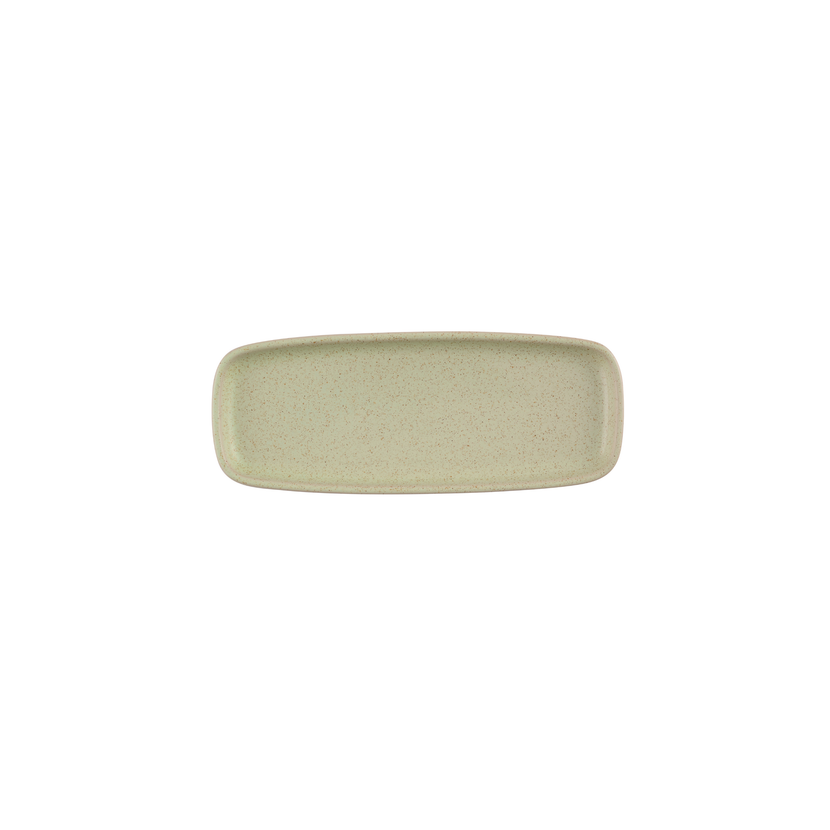 Churchill Emerge Stonecast Speckled Green rechthoekig bord 25,1 x 10 cm – gespikkeld groen serveerbord