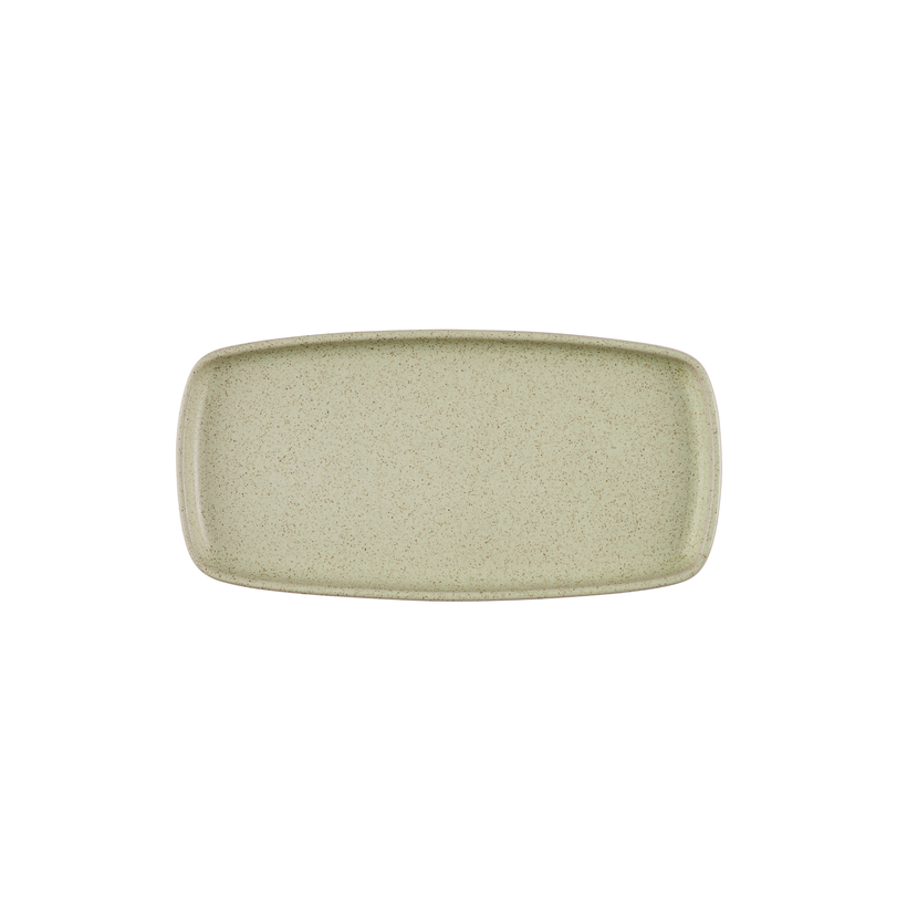 Churchill Emerge Stonecast Speckled Green rechthoekig bord 30 x 14,7 cm – gespikkeld groen serveerbord